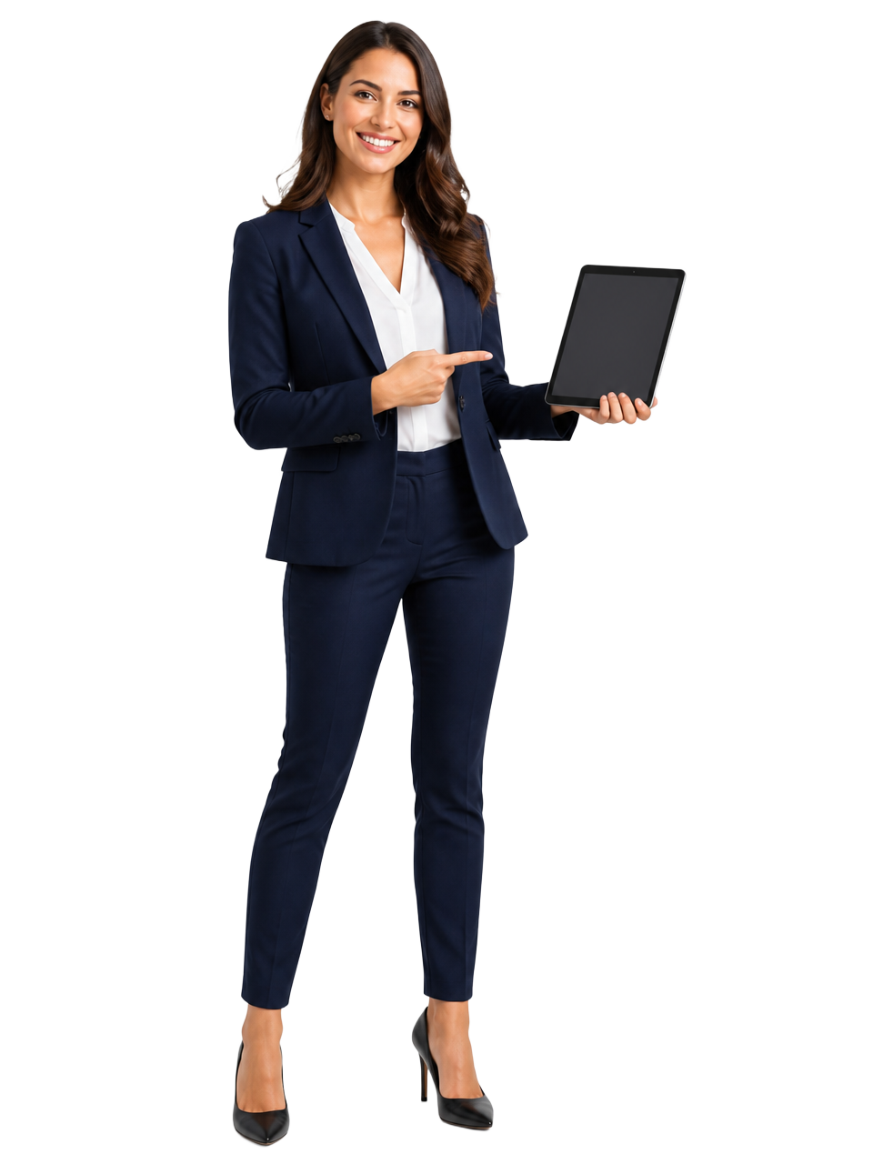 IT consultant smiling while presenting solutions on a tablet