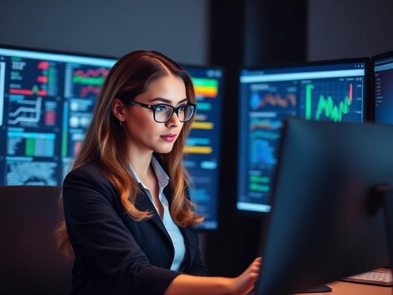 Cybersecurity specialist reviewing business systems